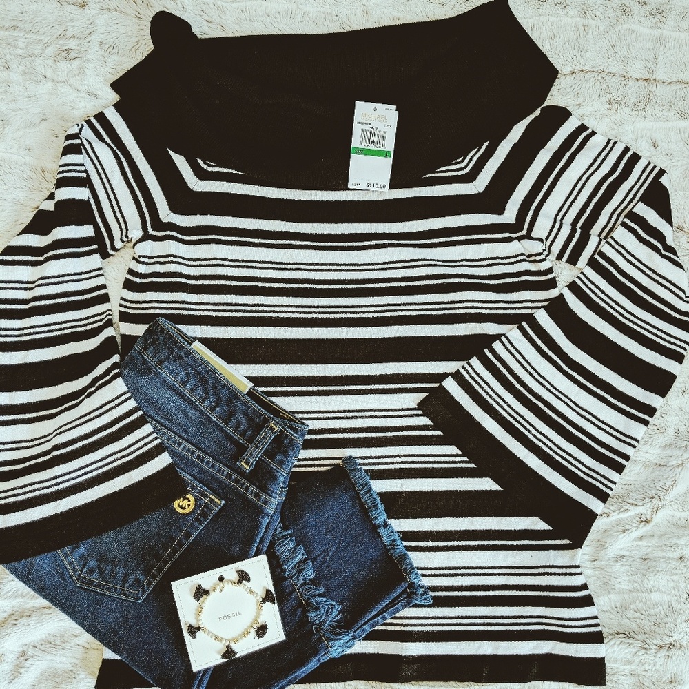 Michael Kors Cowl Bell Sleeve Sweater